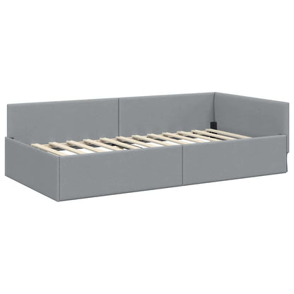 Hjørnesengramme Med Hovedgærde 80 Cm X 200 Cm Stof - Billede 4