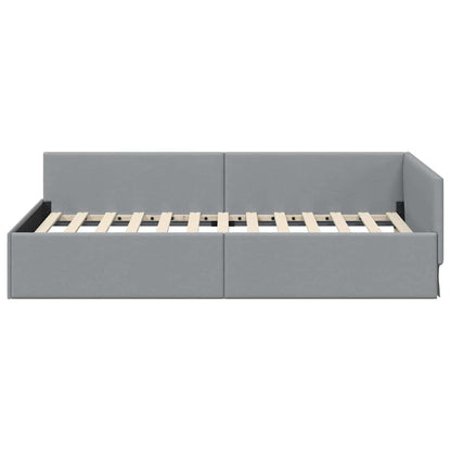 Hjørnesengramme Med Hovedgærde 80 Cm X 200 Cm Stof - Billede 5