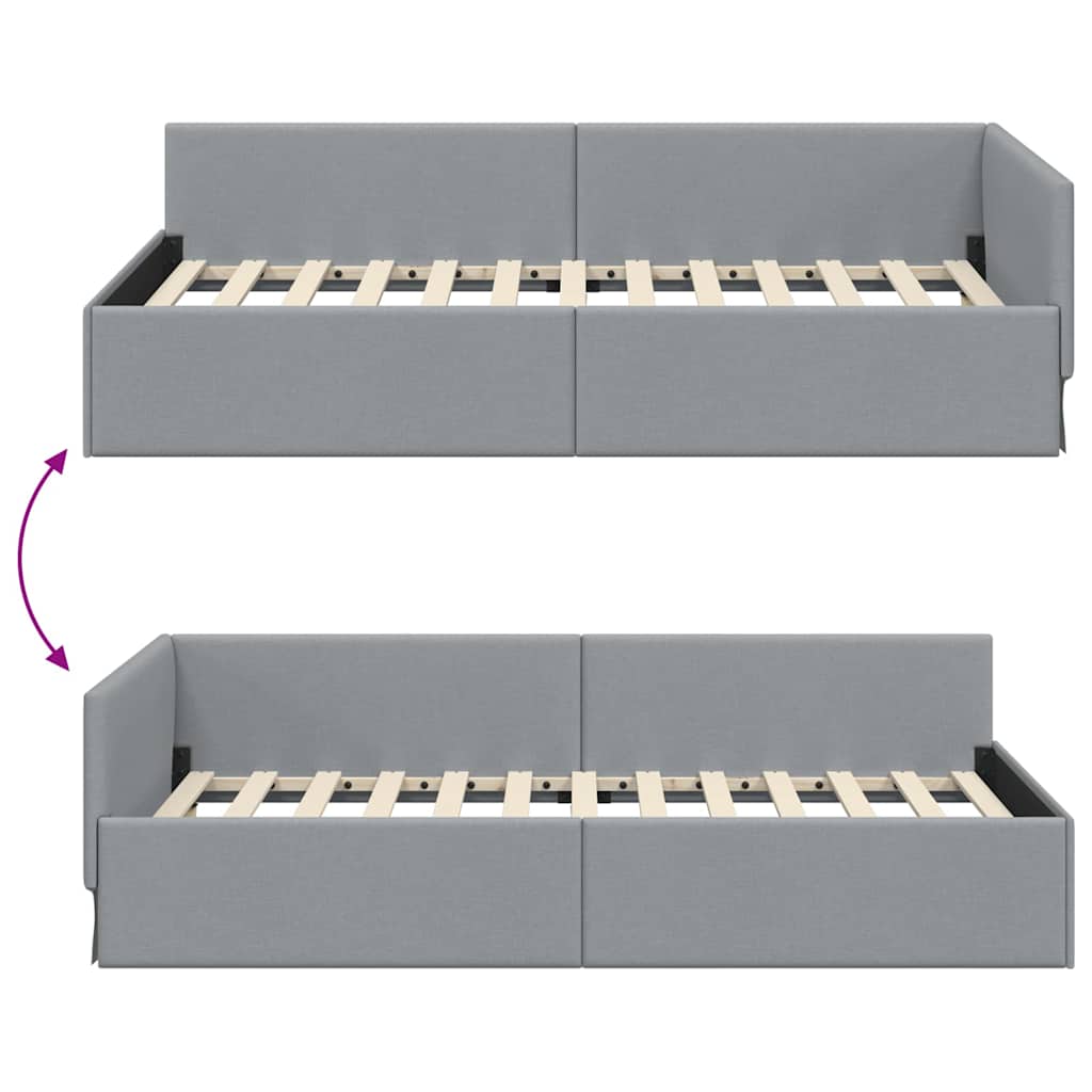 Hjørnesengramme Med Hovedgærde 80 Cm X 200 Cm Stof - Billede 9