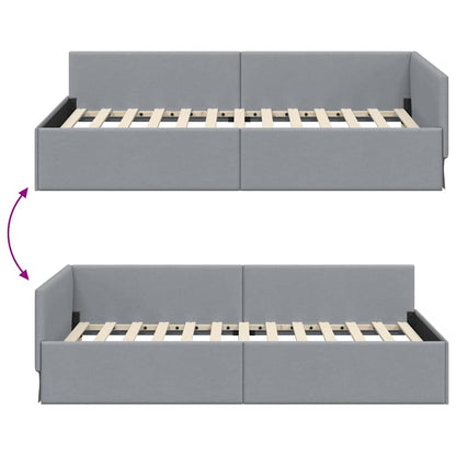 Hjørnesengramme Med Hovedgærde 80 Cm X 200 Cm Stof - Billede 9