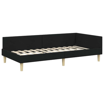 Hjørneseng Ramme Andet Sort 90 X 190 Cm Stof Og Ingeniørtræ - Billede 2