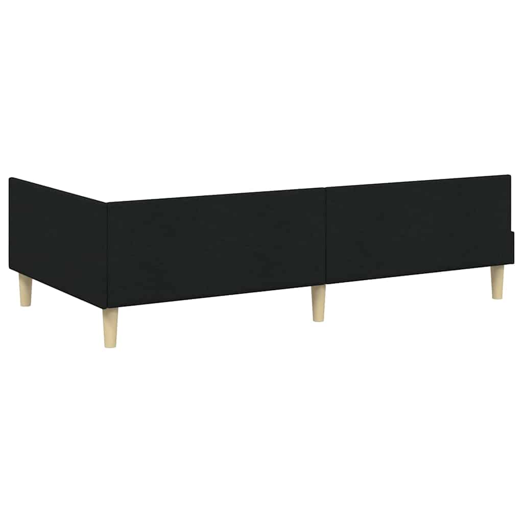Hjørneseng Ramme Andet Sort 90 X 190 Cm Stof Og Ingeniørtræ - Billede 8
