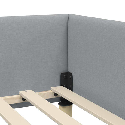 Hjørneseng Ramme Andet Lysegrå 100 X 200 Cm Stof Og Ingeniørtræ - Billede 9