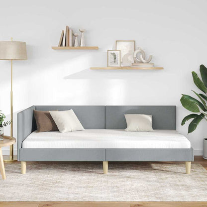 Hjørnesengramme Andet Lysegrå 100 X 200 Cm Stof Og Ingeniørtræ - Billede 5