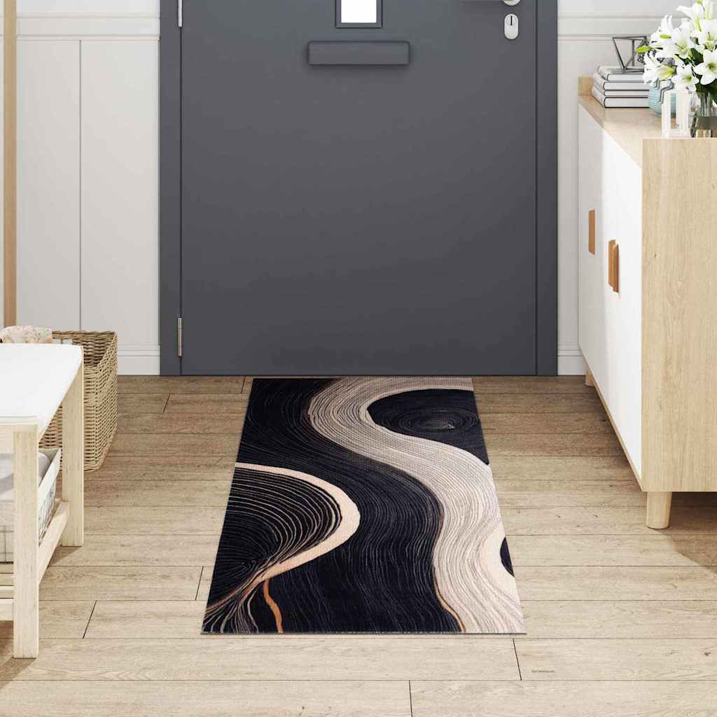 Køkken Måtte Art Deco Sort 180 X 60 Cm Fløjl - Billede 3