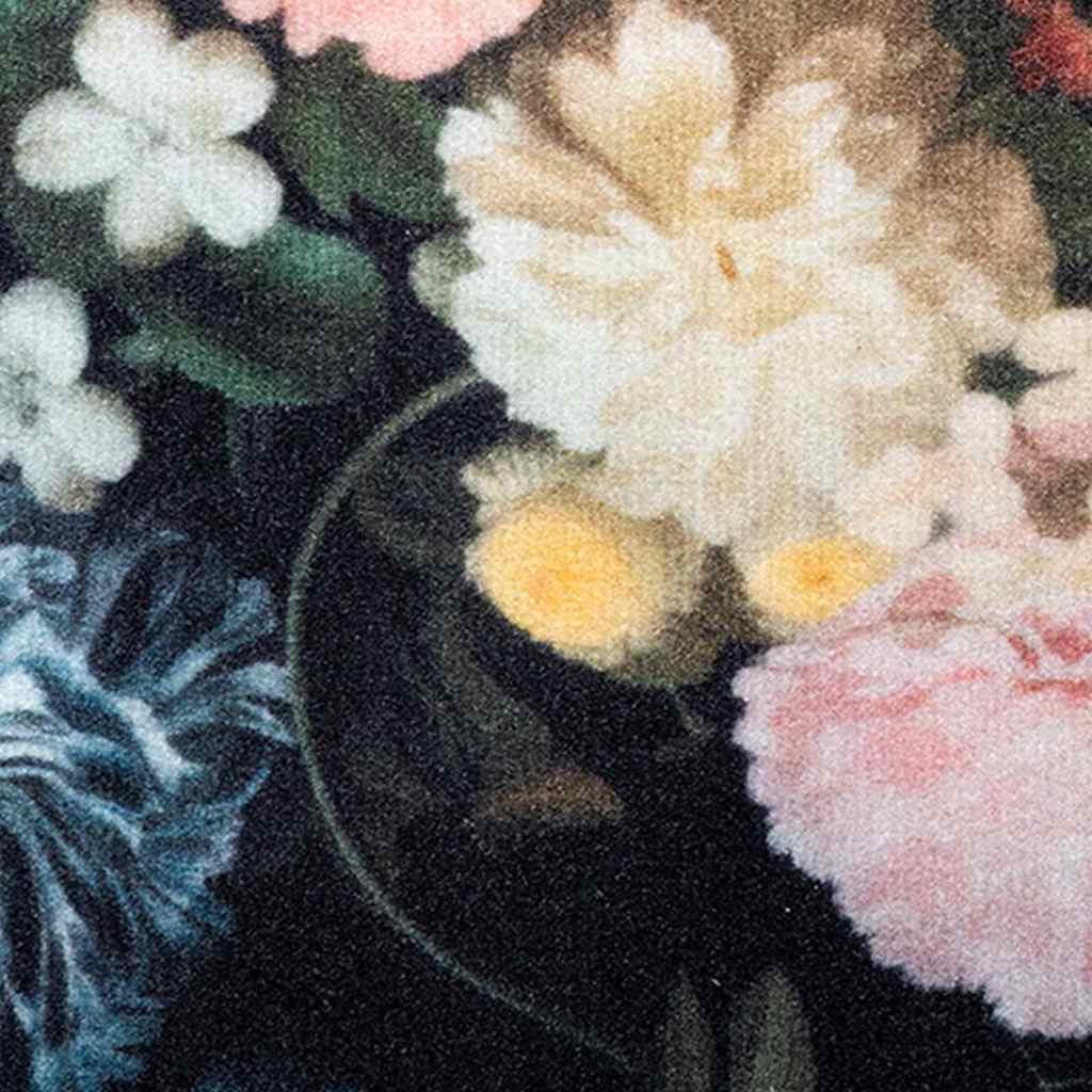 Køkken Måtte Blomstret Sort 150 X 45 Cm Fløjl - Billede 6
