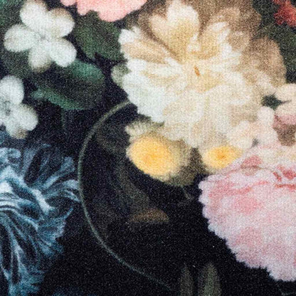 Køkken Måtte Blomstret Sort 150 X 45 Cm Fløjl - Billede 6