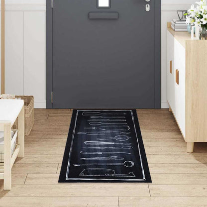 Køkken Måtte Toile Sort 180 X 60 Cm Fløjl - Billede 3