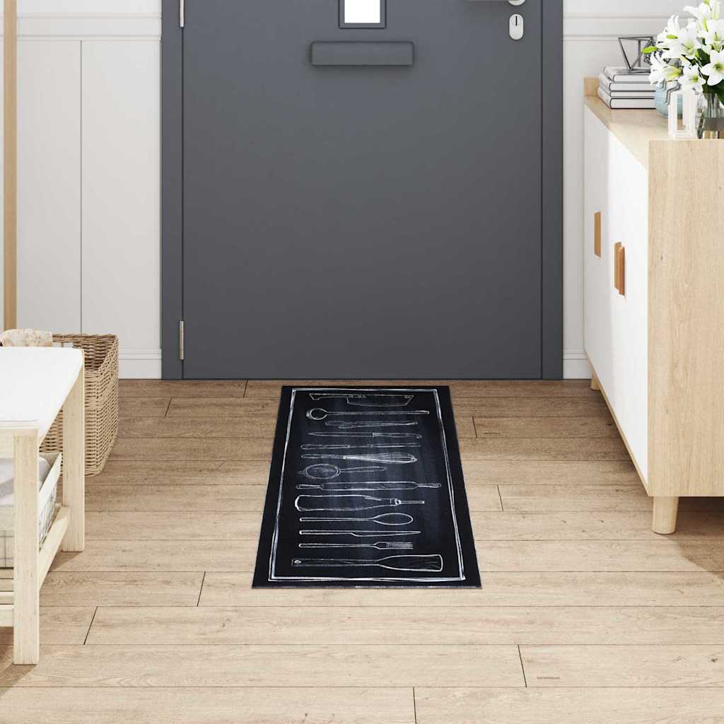 Køkken Måtte Toile Sort 150 X 45 Cm Fløjl - Billede 3