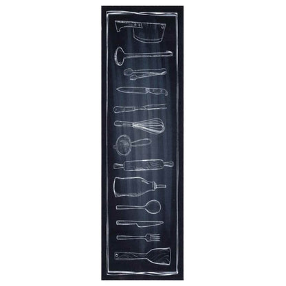 Køkken Måtte Toile Sort 150 X 45 Cm Fløjl - Billede 2