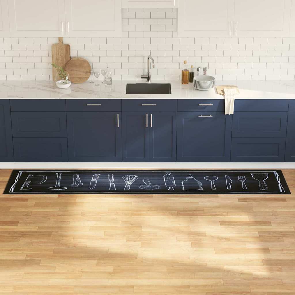 Køkken Måtte Toile Sort 300 X 60 Cm Fløjl - Hovedbillede