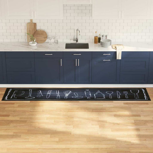 Køkken Måtte Toile Sort 300 X 60 Cm Fløjl - Hovedbillede