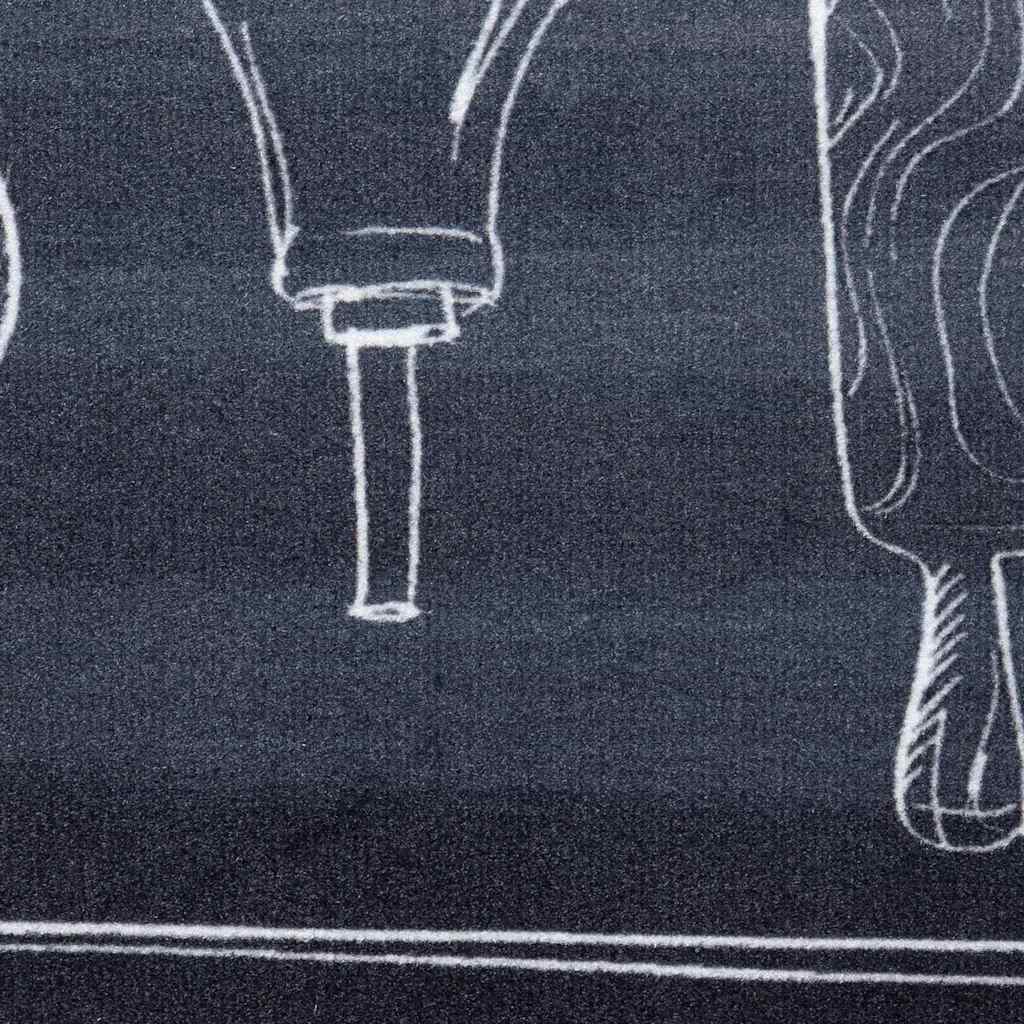 Køkken Måtte Toile Sort 300 X 60 Cm Fløjl - Billede 6