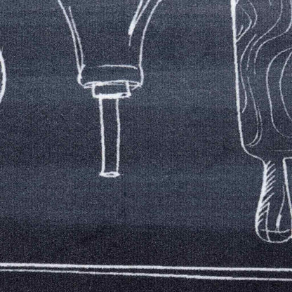 Køkken Måtte Toile Sort 300 X 60 Cm Fløjl - Billede 6