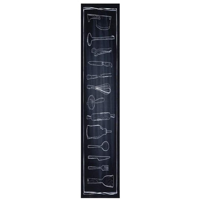 Køkken Måtte Toile Sort 300 X 60 Cm Fløjl - Billede 2
