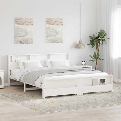 Sengestel Med Hovedgærde Hvid 180 X 200 Cm Massivt Fyrretræ - Hovedbillede