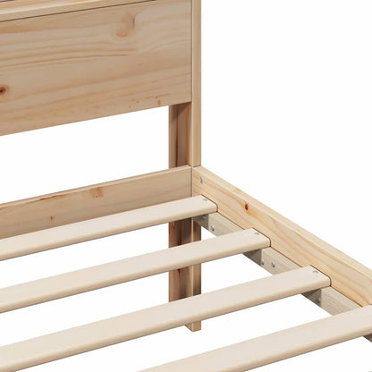 Sengestel Med Hovedgærde Brun 150 X 200 Cm Massivt Fyrretræ - Billede 8