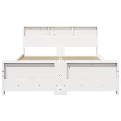 Sengestel Med Hovedgærde Hvid 150 X 200 Cm Massivt Fyrretræ - Billede 5