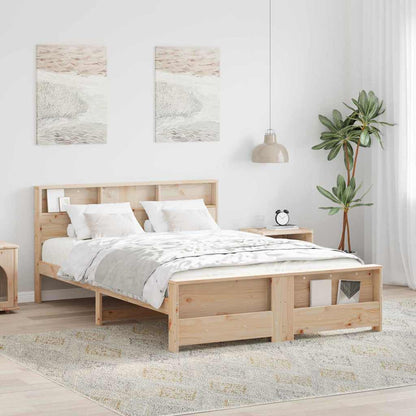 Sengestel Med Hovedgærde Brun 140 X 200 Cm Massivt Fyrretræ - Hovedbillede