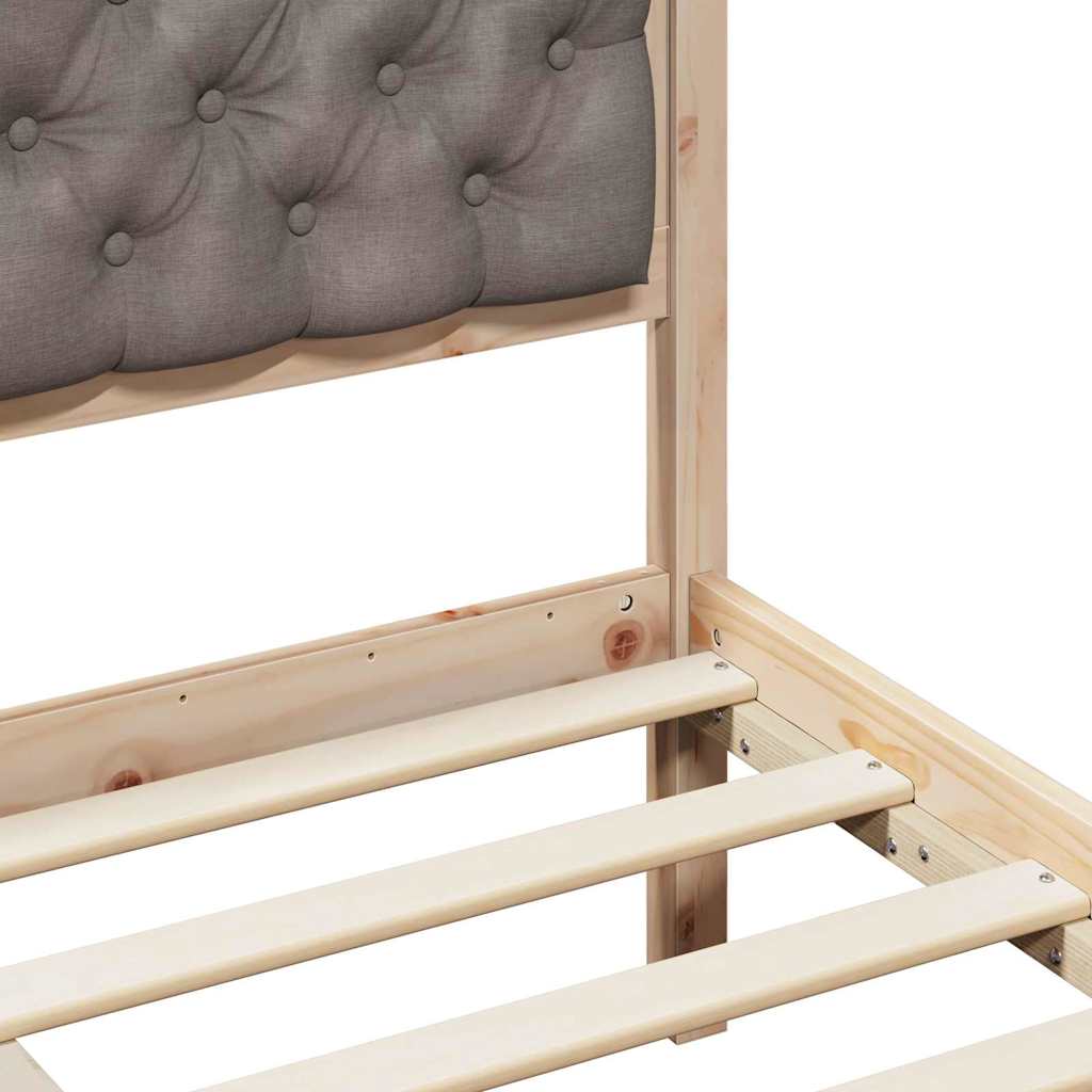 Sengestel Med Hovedgærde Gråbrun 180 X 200 Cm Massiv Fyrretræ - Billede 8