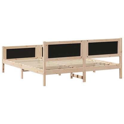 Sengestel Med Hovedgærde Gråbrun 180 X 200 Cm Massiv Fyrretræ - Billede 7