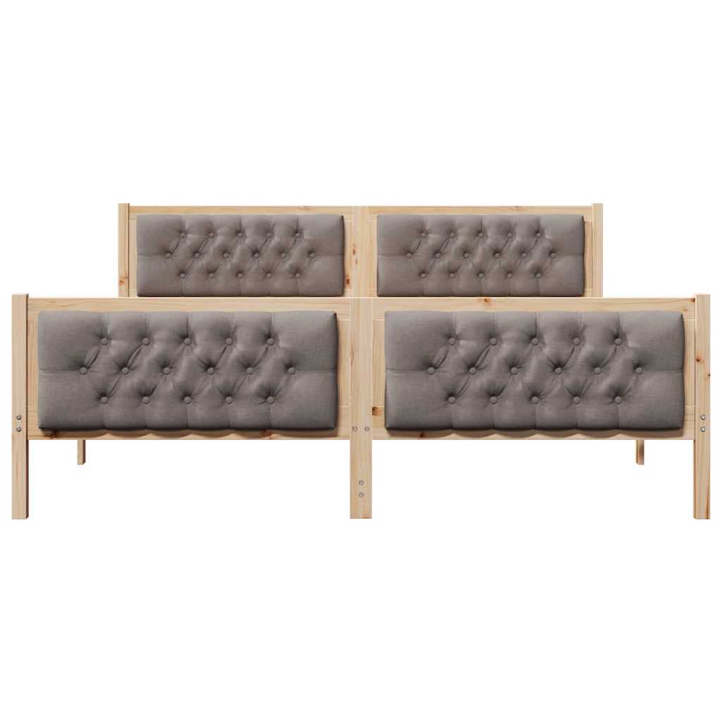 Sengestel Med Hovedgærde Gråbrun 180 X 200 Cm Massiv Fyrretræ - Billede 5