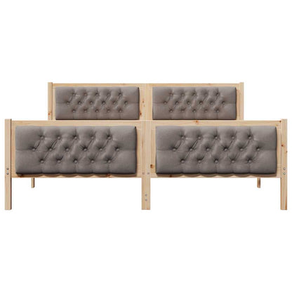 Sengestel Med Hovedgærde Gråbrun 180 X 200 Cm Massiv Fyrretræ - Billede 5