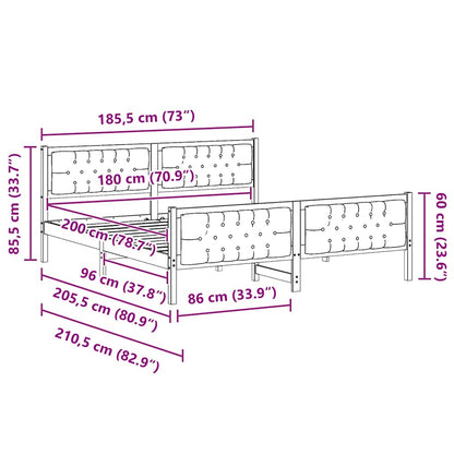 Sengestel Med Hovedgærde Gråbrun 180 X 200 Cm Massiv Fyrretræ - Billede 11