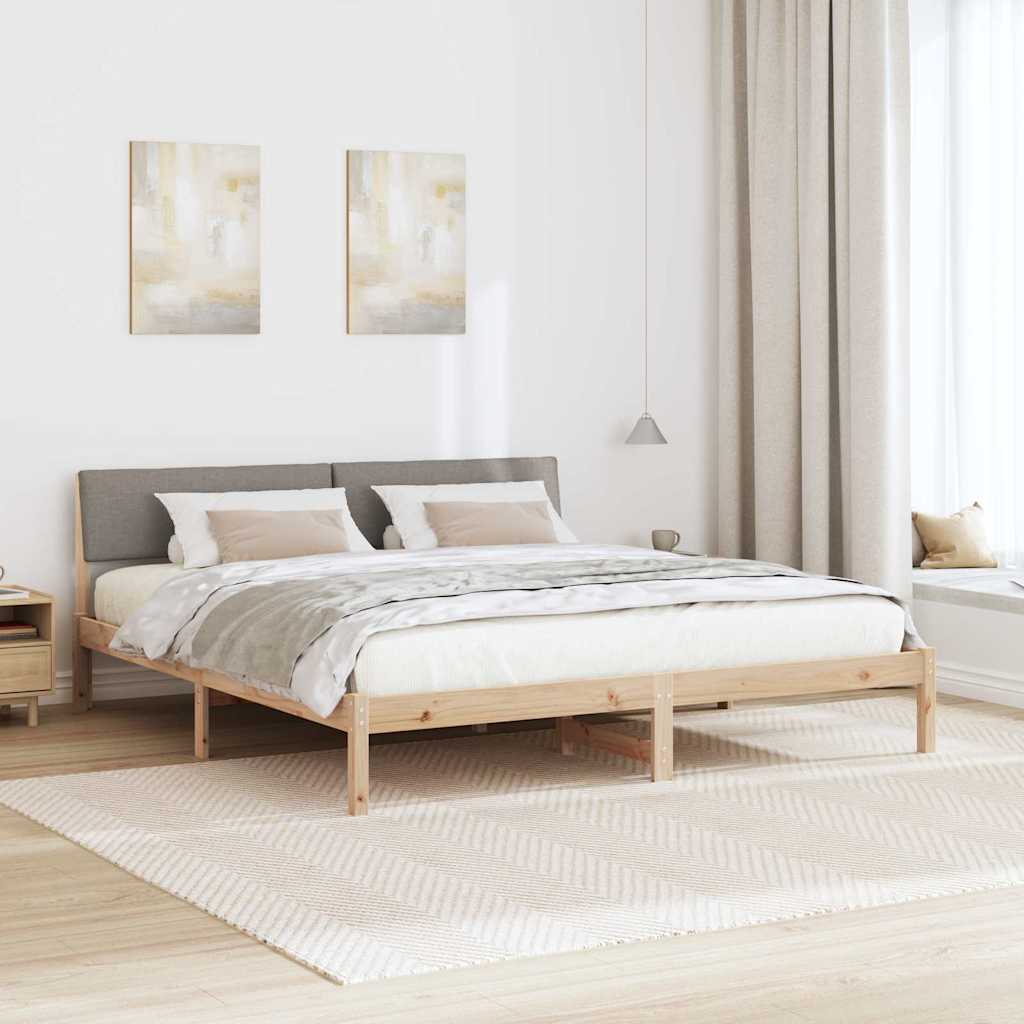 Sengestel Og Taupe 180 X 200 Cm Massivt Fyrretræ - Billede 4