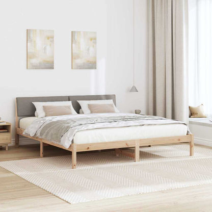 Sengestel Og Taupe 180 X 200 Cm Massivt Fyrretræ - Billede 4