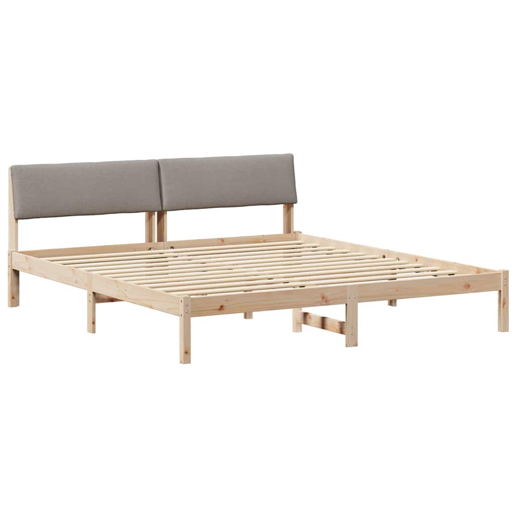 Sengestel Og Taupe 180 X 200 Cm Massivt Fyrretræ - Billede 2