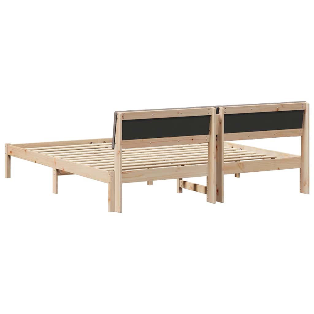 Sengestel Og Taupe 180 X 200 Cm Massivt Fyrretræ - Billede 7