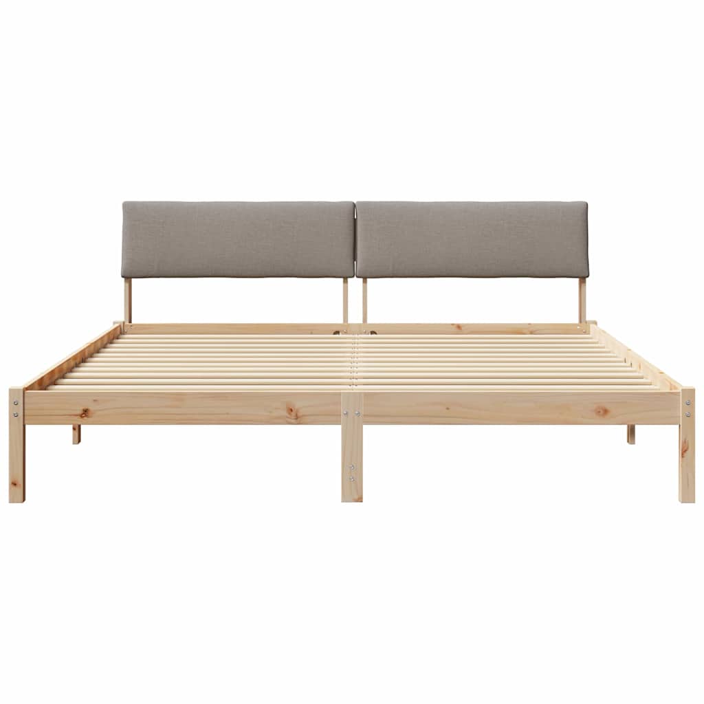 Sengestel Og Taupe 180 X 200 Cm Massivt Fyrretræ - Billede 5