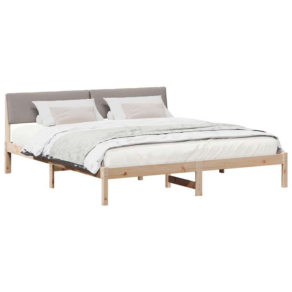 Sengestel Og Taupe 180 X 200 Cm Massivt Fyrretræ - Billede 3