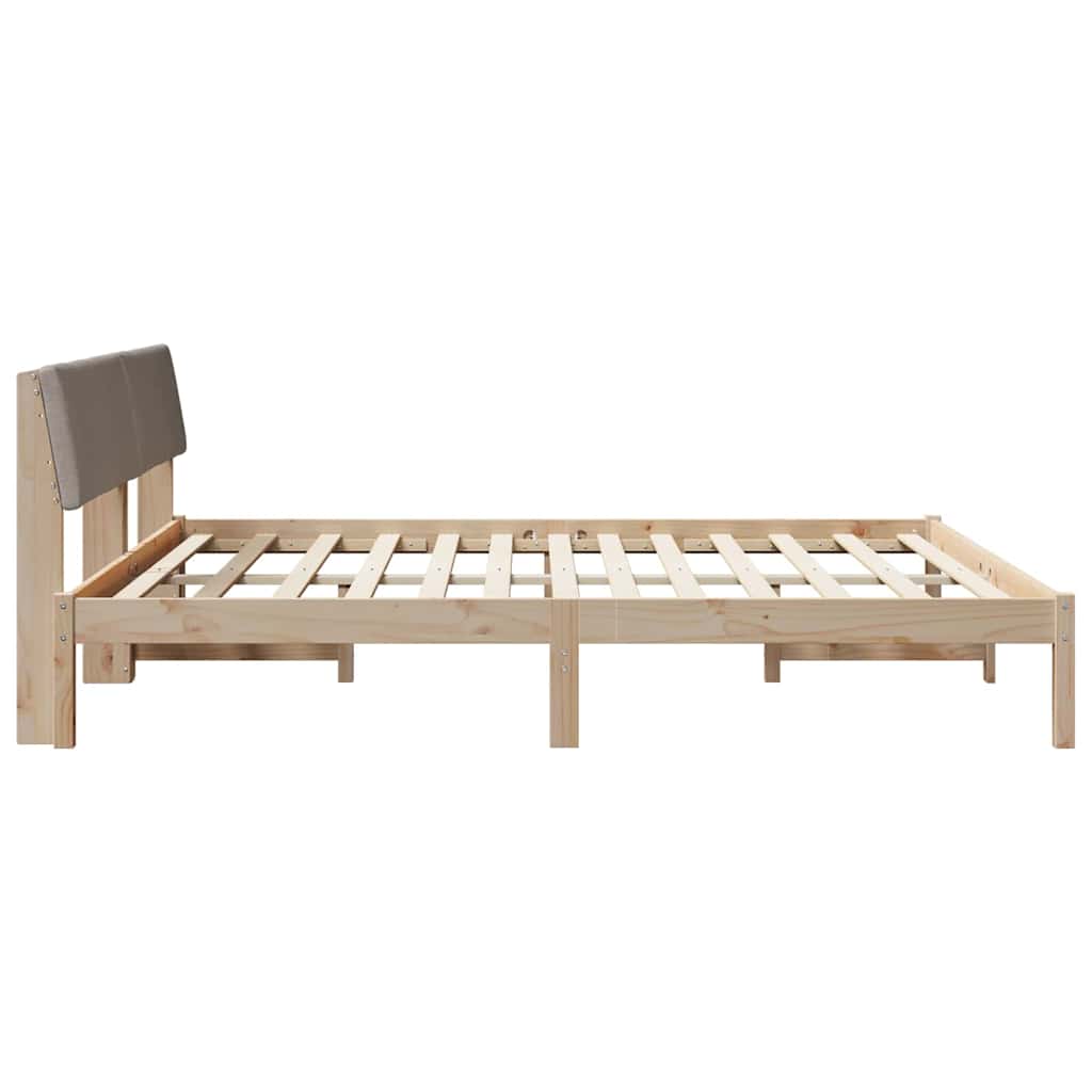 Sengestel Og Taupe 180 X 200 Cm Massivt Fyrretræ - Billede 6