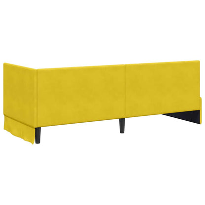 Hjørnesengramme Med Madras Med Hovedgærde Gul 80 X 200 Cm Fløjl - Billede 9