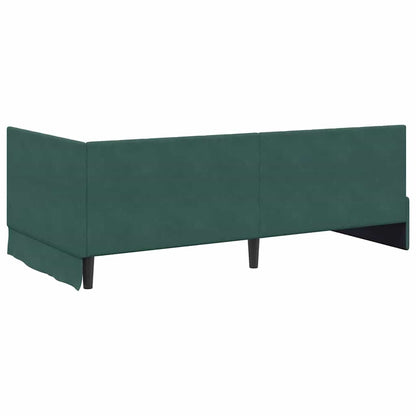 Hjørnesengramme Med Madras Mørkegrøn 90 X 200 Cm Fløjl - Billede 9