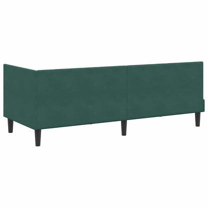Hjørnesengramme Med Madras Mørkegrøn 80 X 200 Cm Fløjl - Billede 9