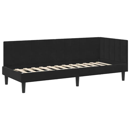 Hjørnesengramme Med Madras Sort 80 X 200 Cm Fløjl - Billede 6