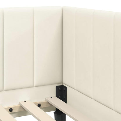 Hjørnesengramme Med Madras Creme 80 X 200 Cm Fløjl - Billede 10
