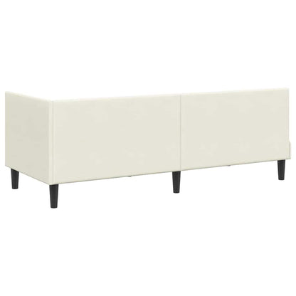 Hjørnesengramme Med Madras Creme 80 X 200 Cm Fløjl - Billede 9