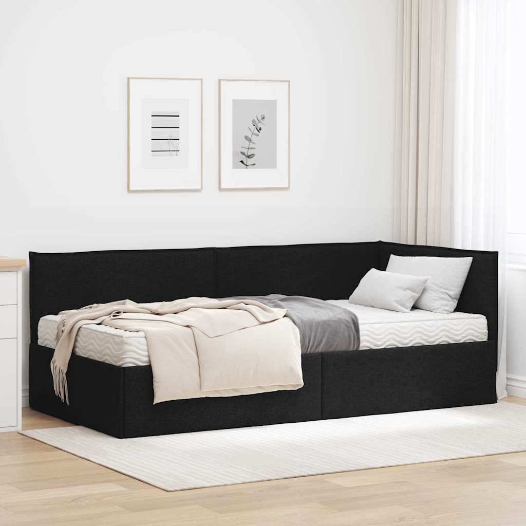 Hjørnesengramme Med Madras 2 Stk. Fløjl - Variant 3394007