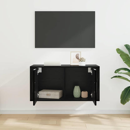 Vægmonteret Tv Skab Eg 80 X 34,5 X 40 Cm Konstrueret Træ - Billede 4