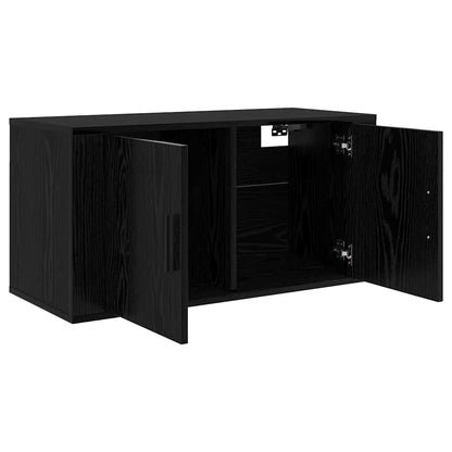 Vægmonteret Tv Skab Eg 80 X 34,5 X 40 Cm Konstrueret Træ - Billede 2