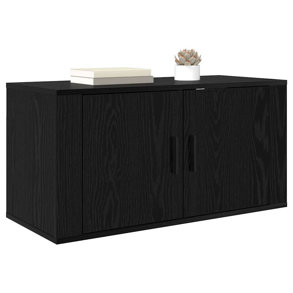 Vægmonteret Tv Skab Eg 80 X 34,5 X 40 Cm Konstrueret Træ - Billede 3