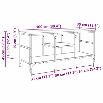 Tv-skab 100 X 35 X 45 Cm Ingeniørt Træ Og Jern - Billede 11