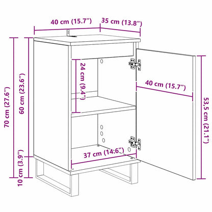 Sideboard 40 X 35 X 70 Cm Konstrueret Træ - Billede 15
