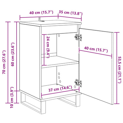 Sideboard 40 X 35 X 70 Cm Konstrueret Træ - Billede 14