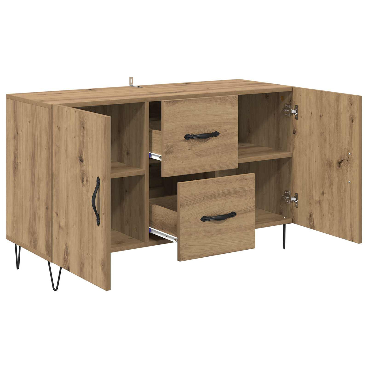 Sideboard Artisan Egetræ 100 X 36 X 60 Cm Konstrueret Træ - Billede 5