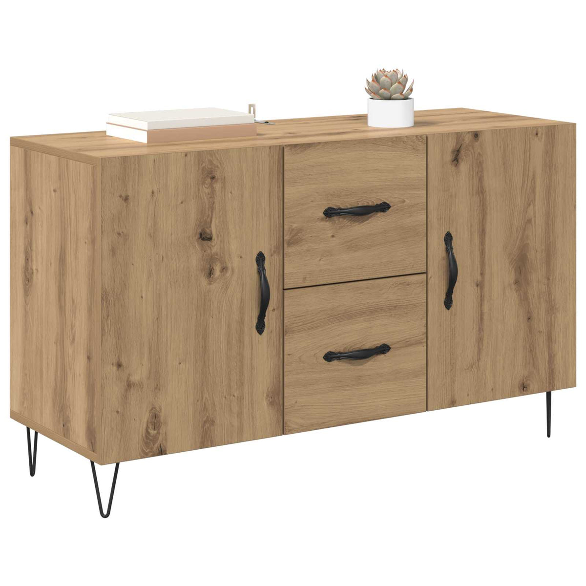 Sideboard Artisan Egetræ 100 X 36 X 60 Cm Konstrueret Træ - Billede 3